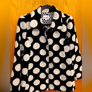 3 Sisters black n white polka dot blazer. VINTAGE